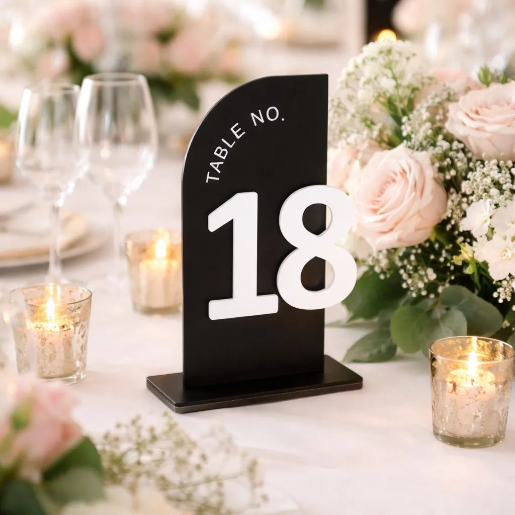 Numéro de Table Demi-arc Raffiné