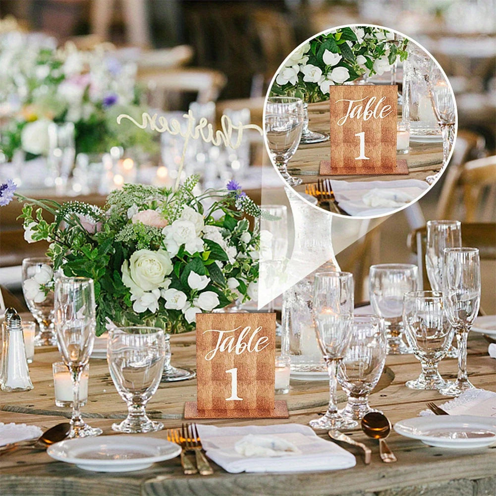 Numéro de Table Mariage Bois Brute