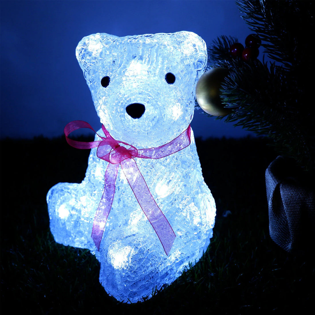 Ours Noël Lumineux en Acrylique Stylé