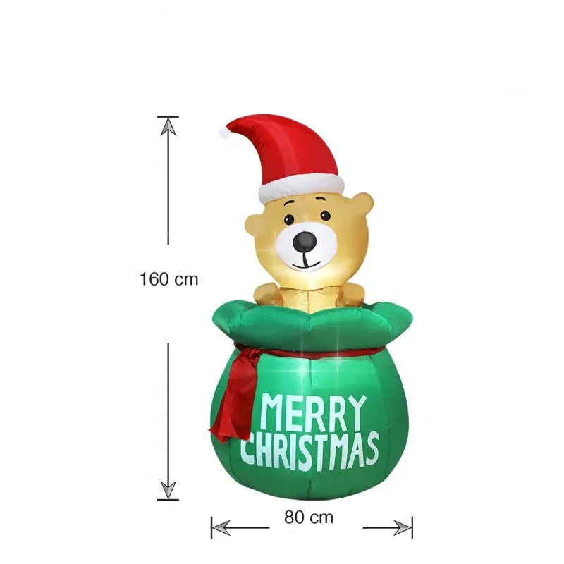 Ourson Déco Noël Gonflable stylé