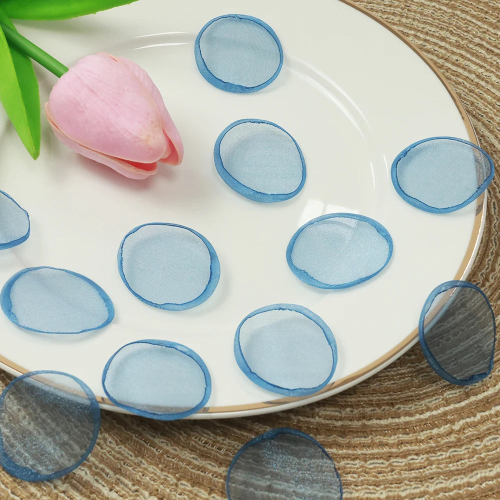 Pétales Décoratifs Bleus en Organza