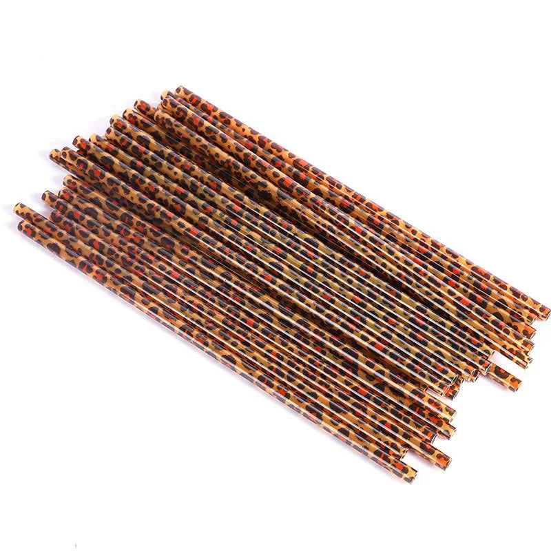 Paille En Plastique Léopard stylé