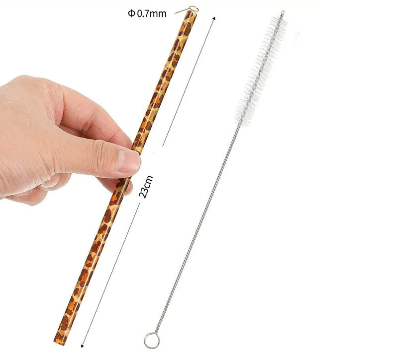 Paille En Plastique Léopard tendance