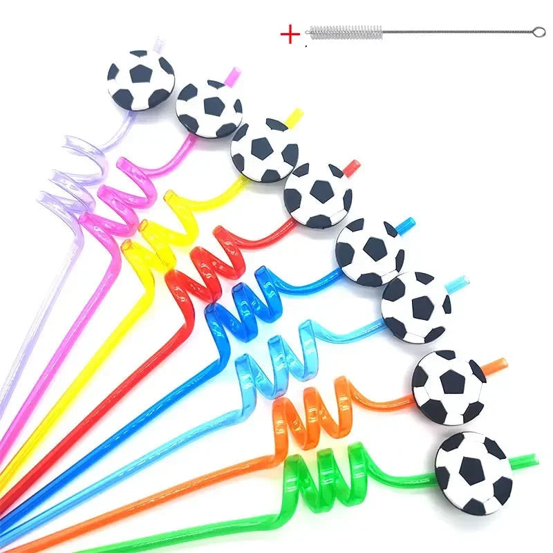 Paille En Plastique Thème Football Pratiques