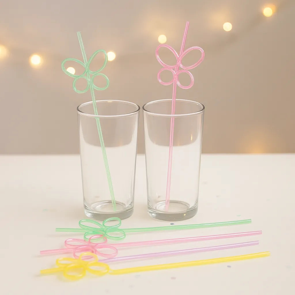 Paille en Plastique Papillon1