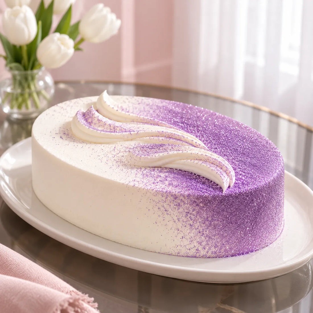 Paillette Comestible Violette pour Gâteau Moderne