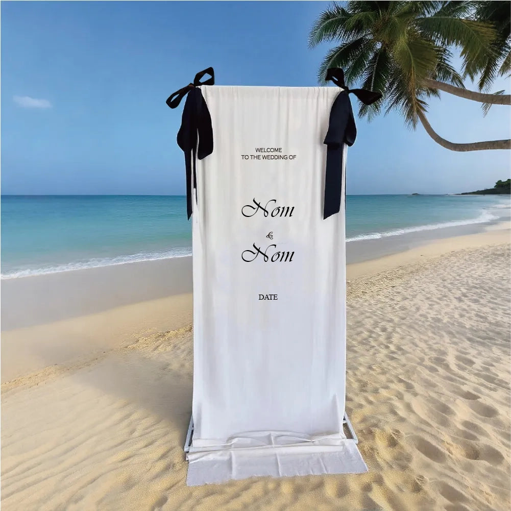Panneau Bienvenue Mariage en Tissu