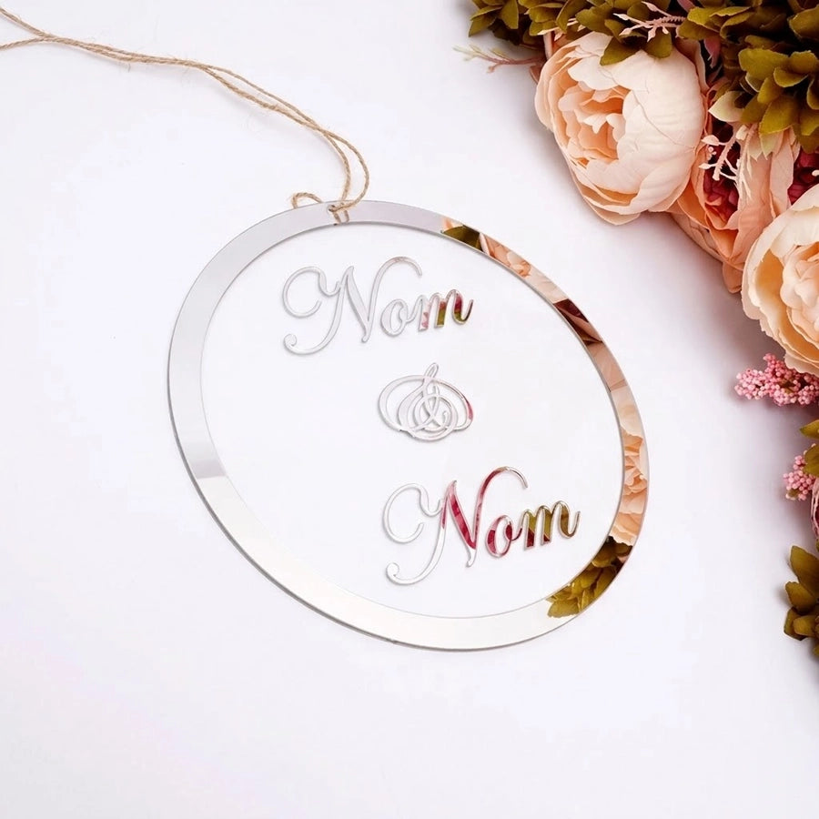 Panneau de Bienvenue Mariage Rond Acrylique Argenté