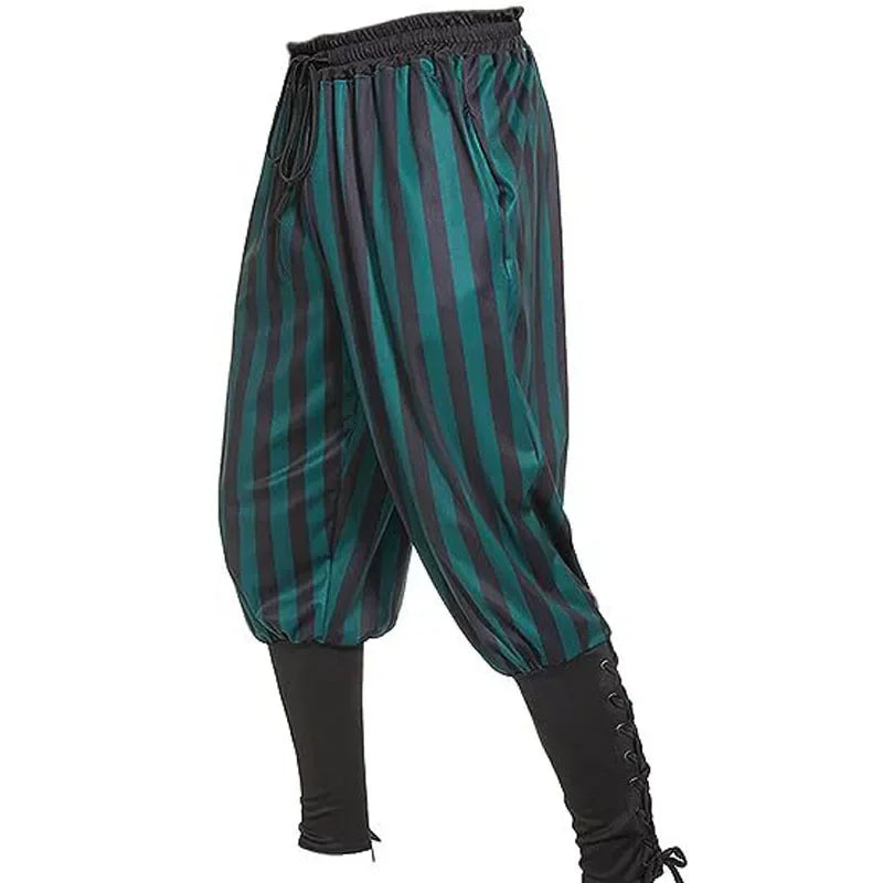 Pantalon Pirate Rayé Vert pour Homme Original