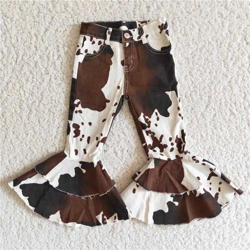 Pantalon Évasé Imprimé Vache Fille stylé