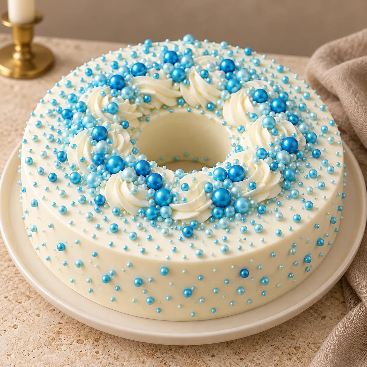Perles Bleues Gâteau Croquant