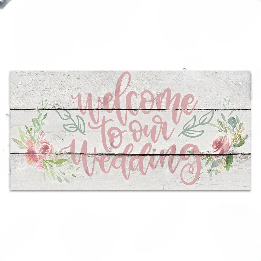 Petit Panneau de Bienvenue Mariage Vintage Unique