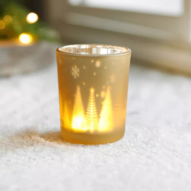 Petit Photophore Noël Doré