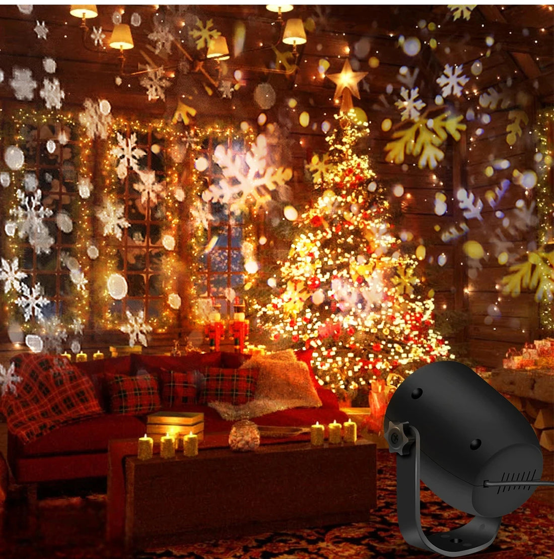 Petit Projecteur Flocons De Neige Magique stylé