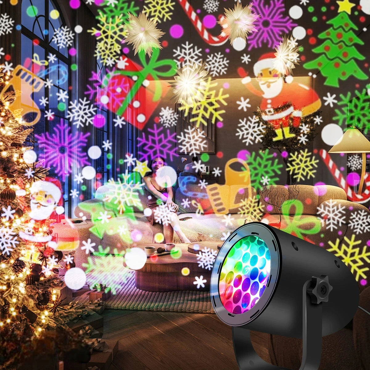Petit Projecteur À Motifs Noël Féérique