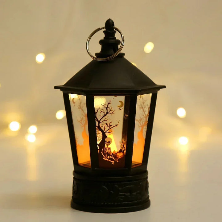 Petite Lanterne LEDS Squelette pour Halloween