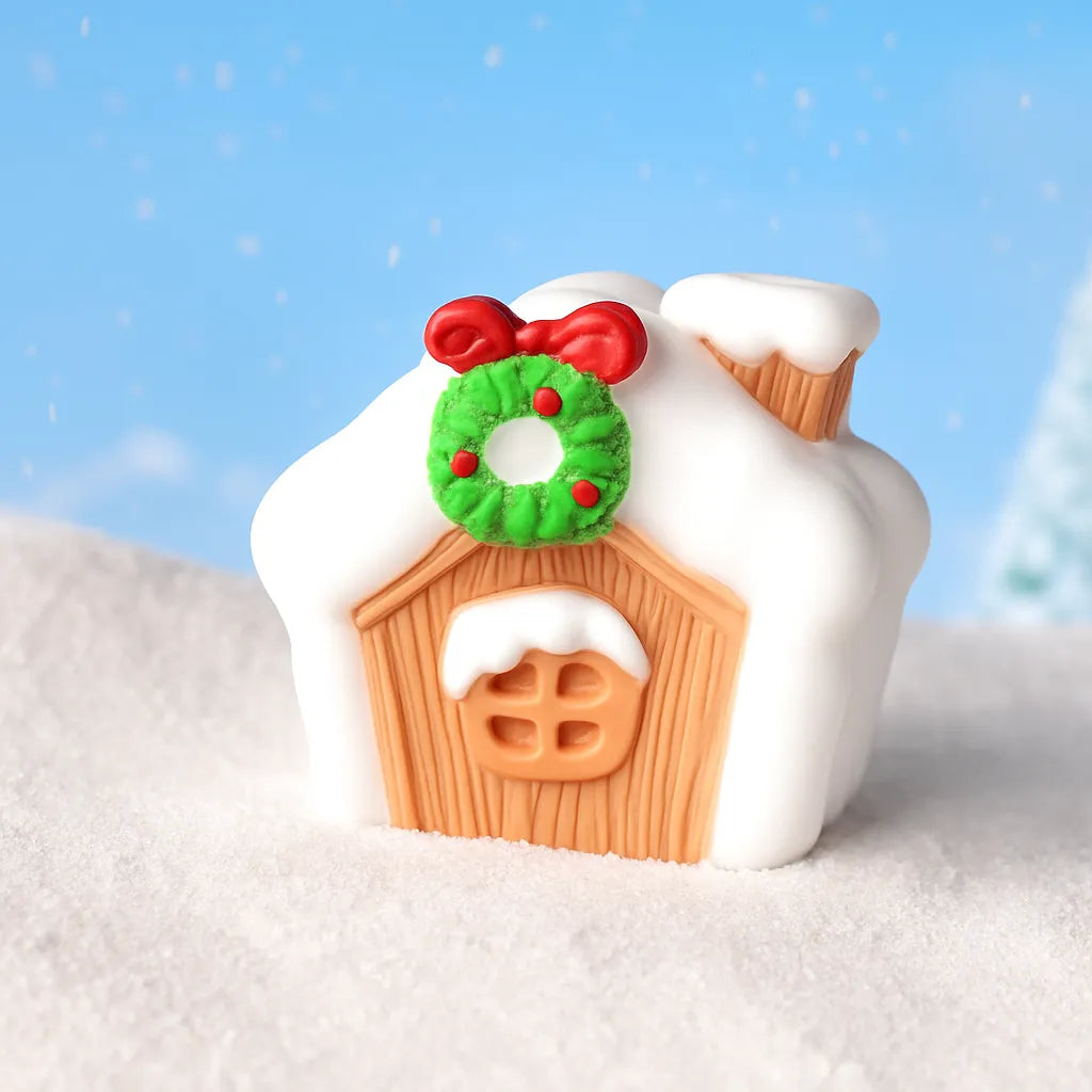 Petite Maison Noël Enneigée Mignon