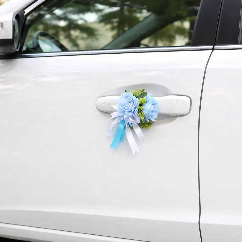 Petites Fleurs Bleues pour Voiture Mariage Chic
