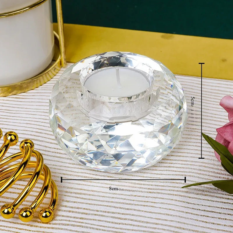 Photophore Géométrique en Cristal Chic