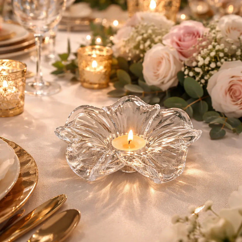 Photophore Mariage Epuré Fleur