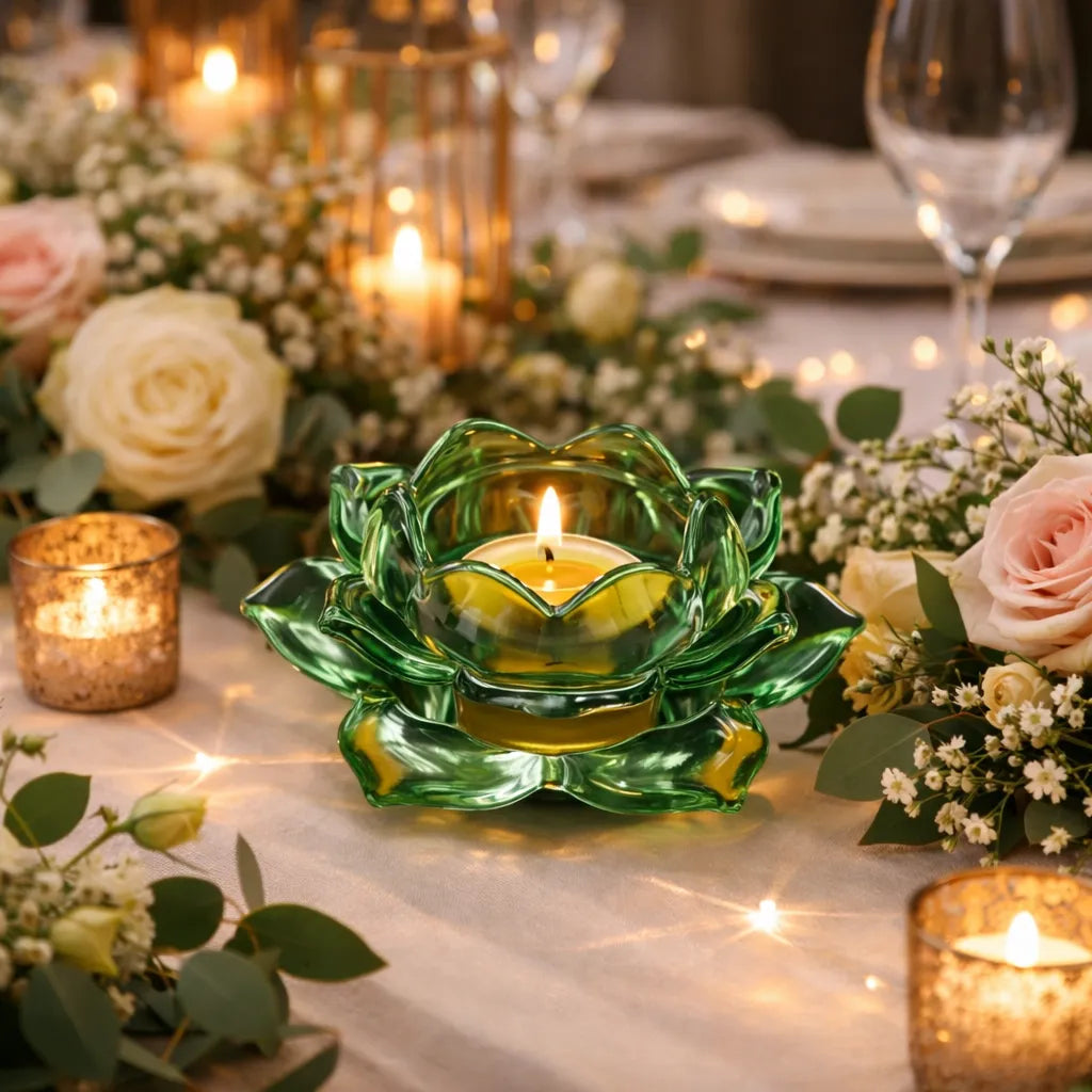 Photophore Mariage Lotus Vert