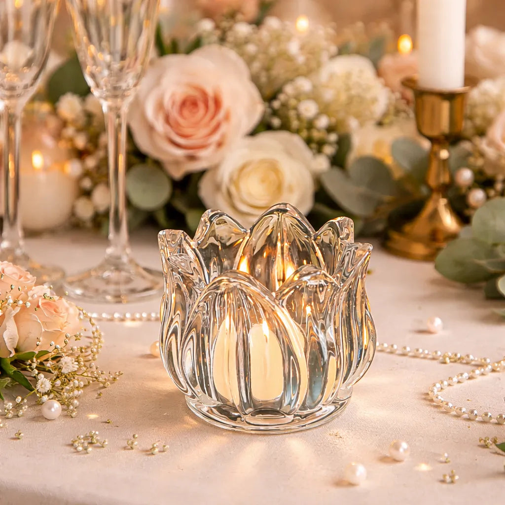 Photophore Mariage Romantique Tulipe