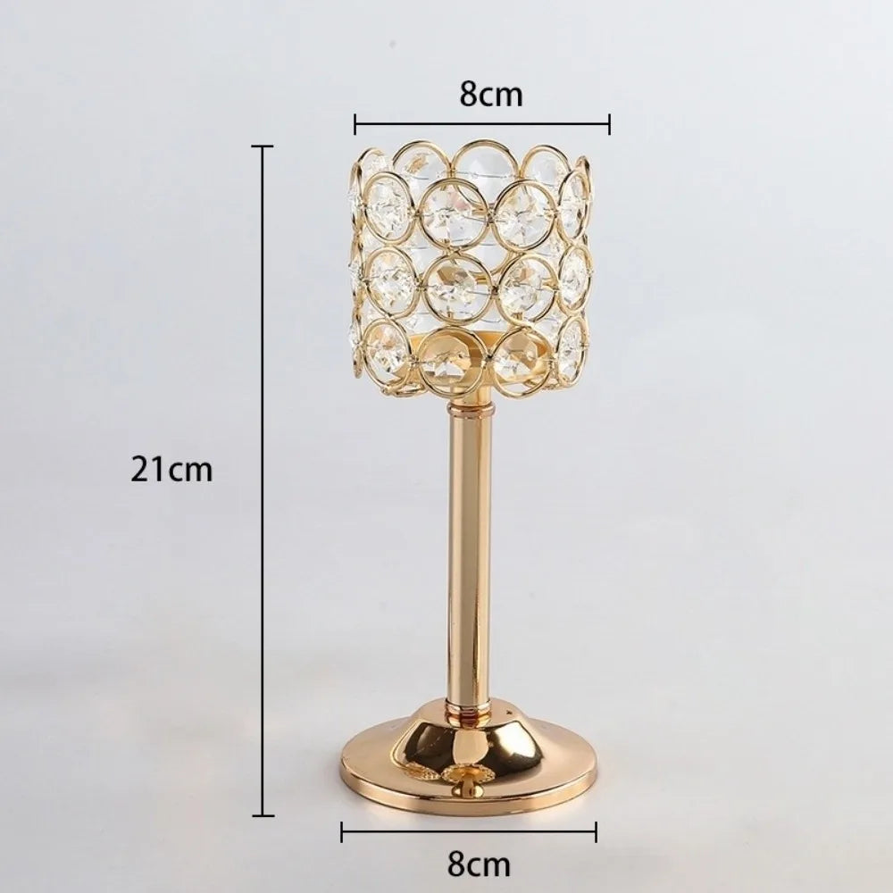 Photophore Mariage sur Pied en Cristal Elégant