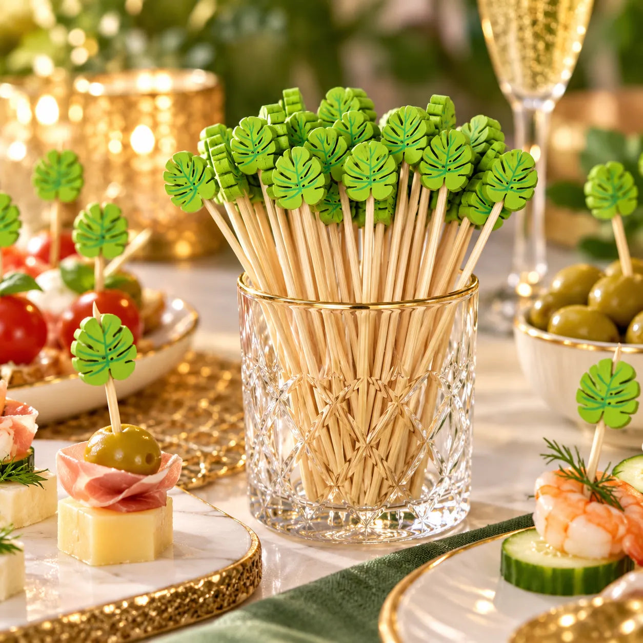 Pic Cocktail Feuille de Palmier exotique