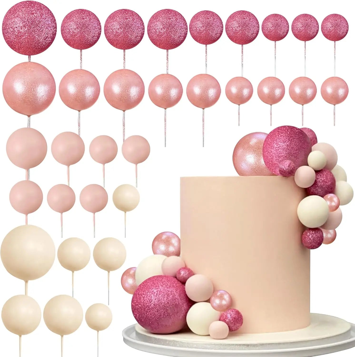 Pics à Gâteau Nuances Roses