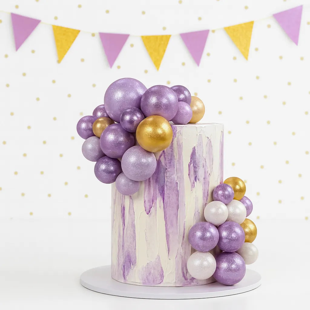 Pics à Gâteau Violets Dorés Elégant
