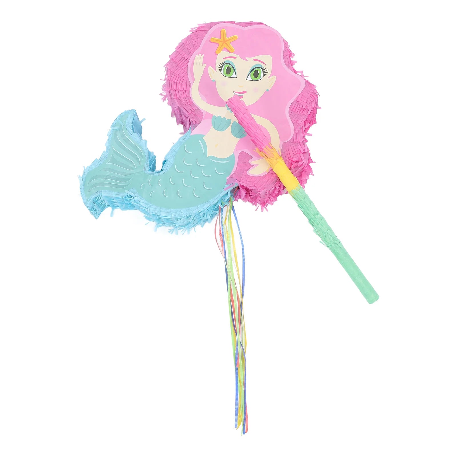 Pinata Anniversaire Sirène Rose Bleu 