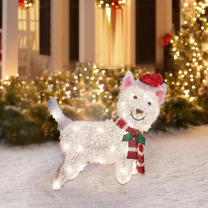 Piquet Acrylique Chien De Noël LED