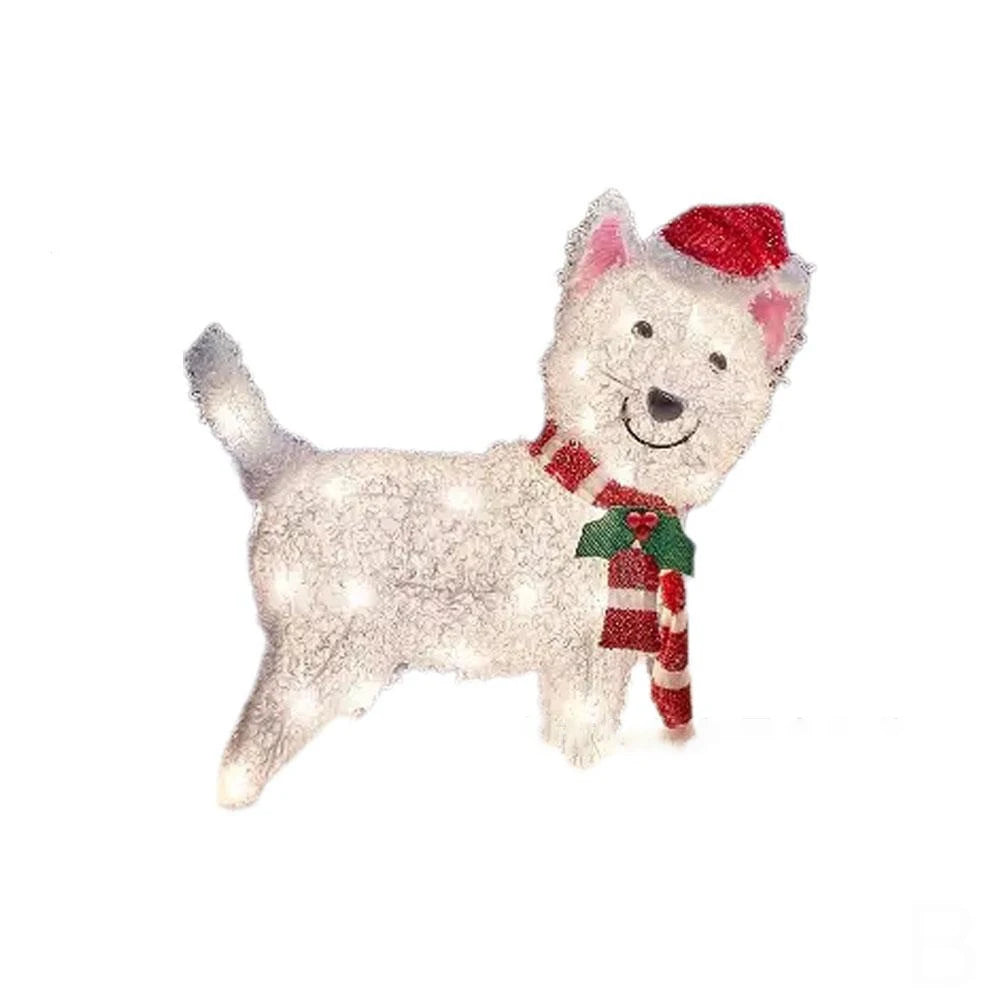 Piquet Acrylique Chien De Noël LED chic