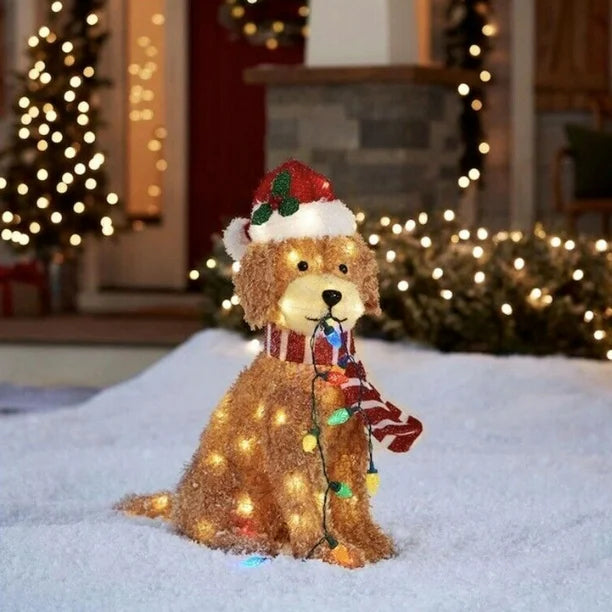 Piquet Chien De Noël Lumineux