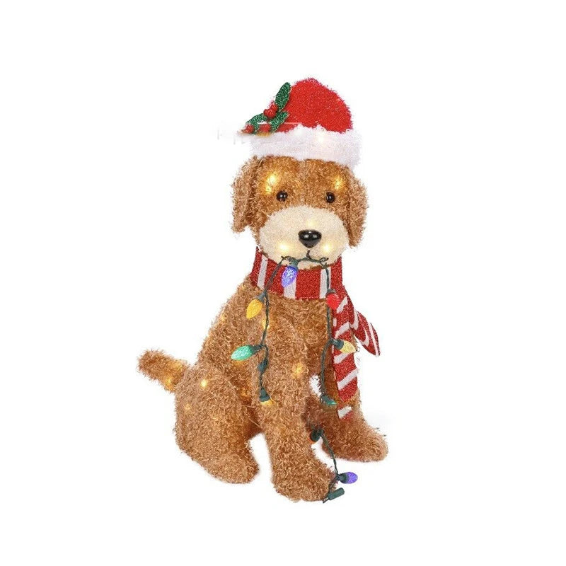 Piquet Chien De Noël Lumineux chic