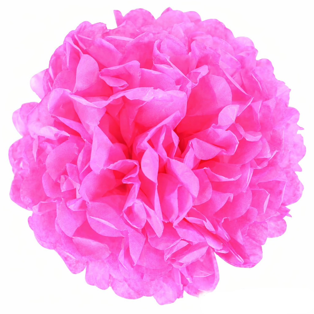 Pompon Papier de Soie Rose Vif Fuchsia