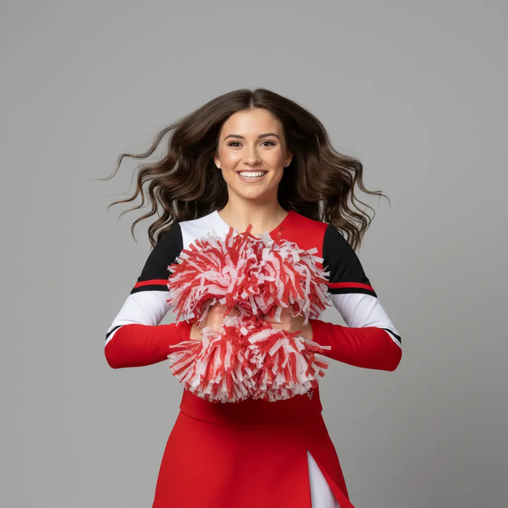 Pompons de Pom-pom Girl Rouge et Blanc