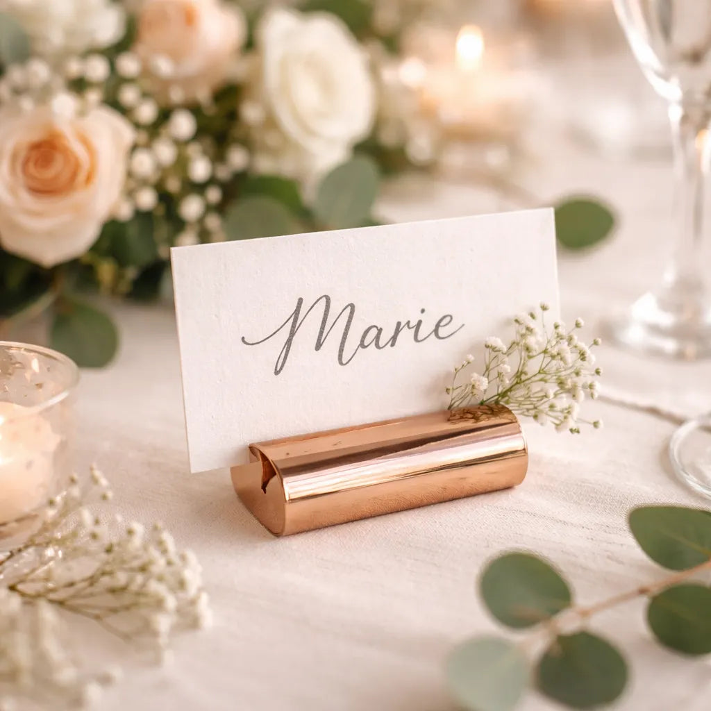 Porte Carte Place Mariage Métallique Rose Gold