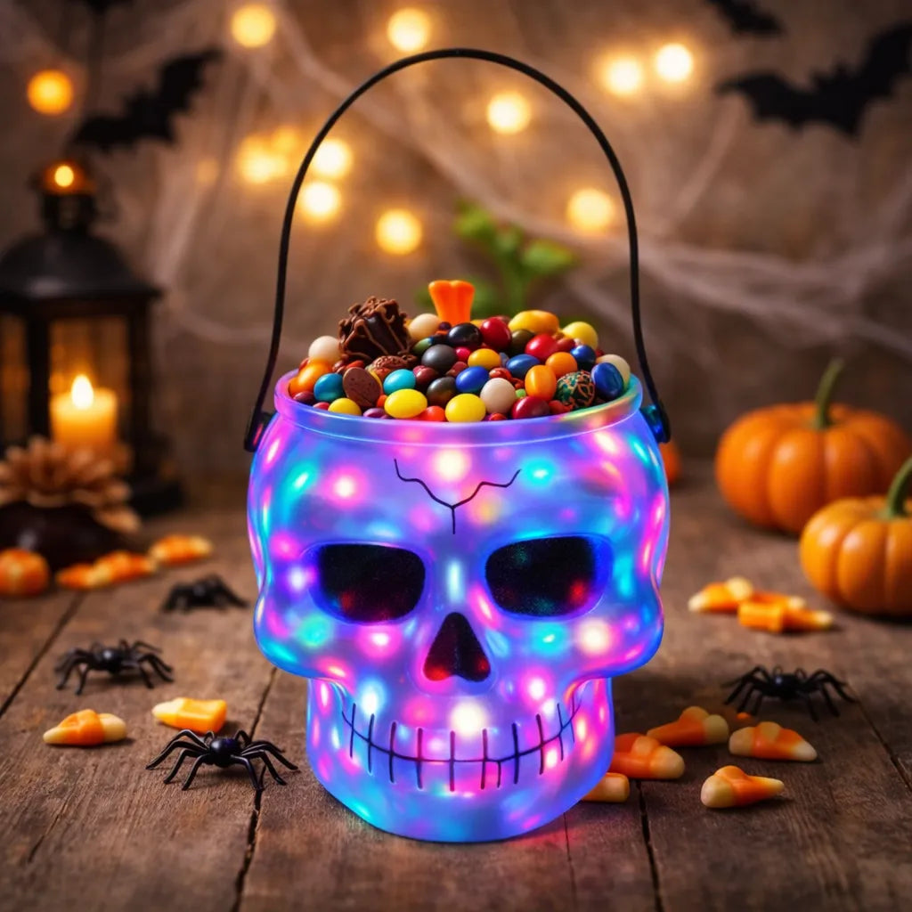 Pot Squelette Halloween Lumineux