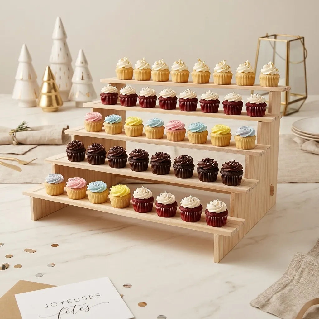 Présentoir à Cupcakes En Bois Unique