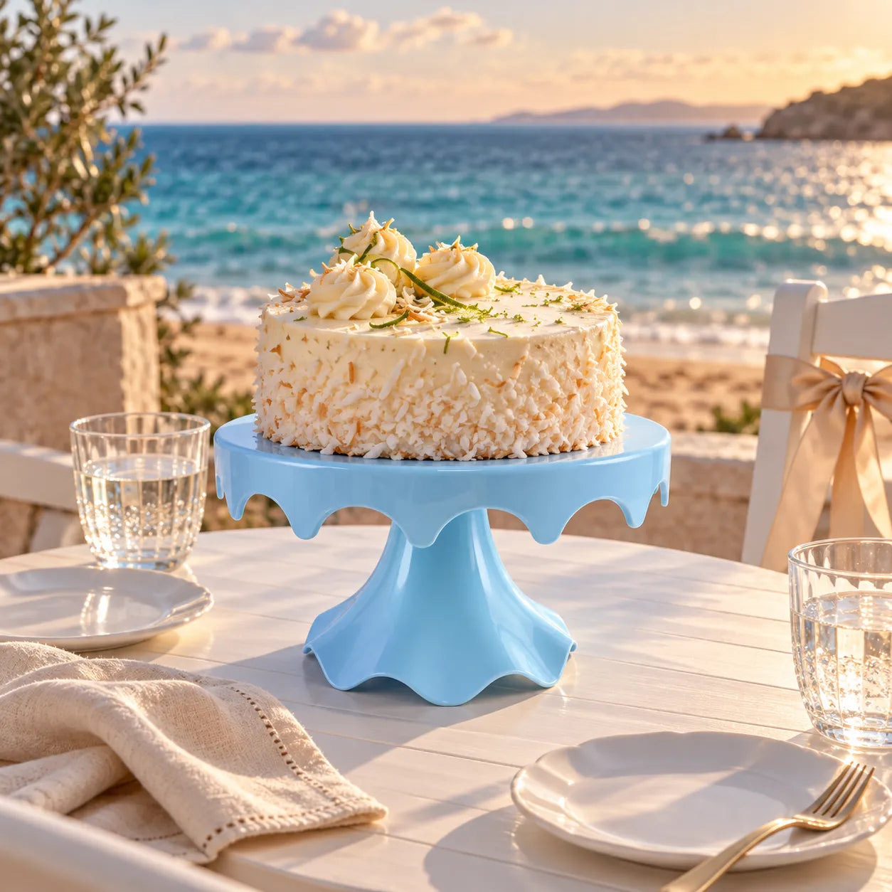 Présentoir à Gâteau Bleu classe