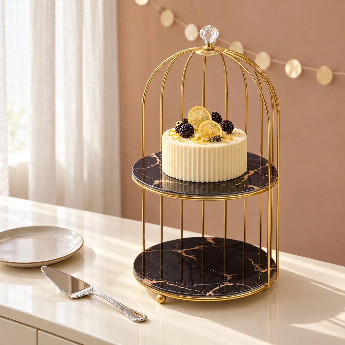 Présentoir à Gâteau Cage d’Oiseau Original simple