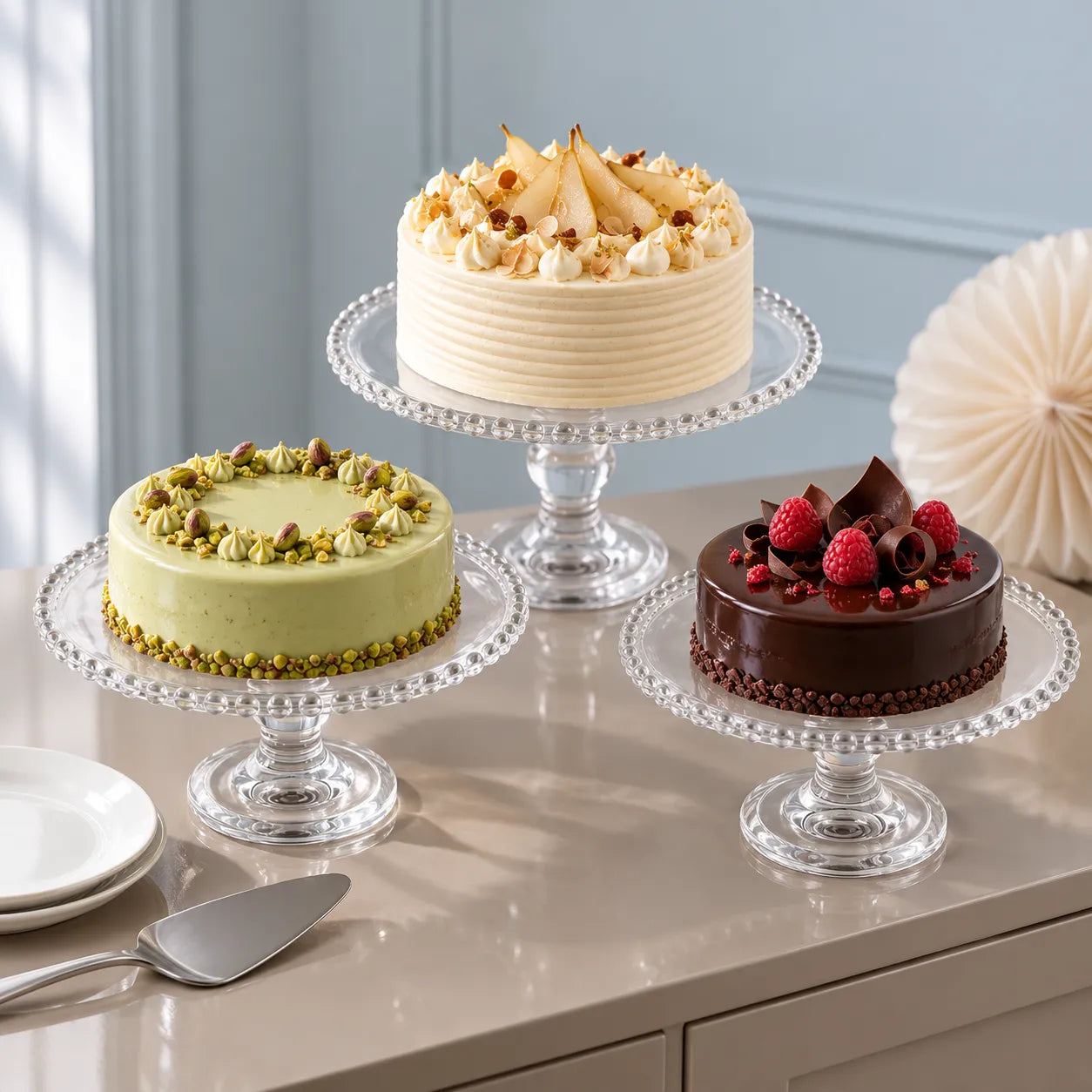 Présentoir à Gâteau En Verre festif