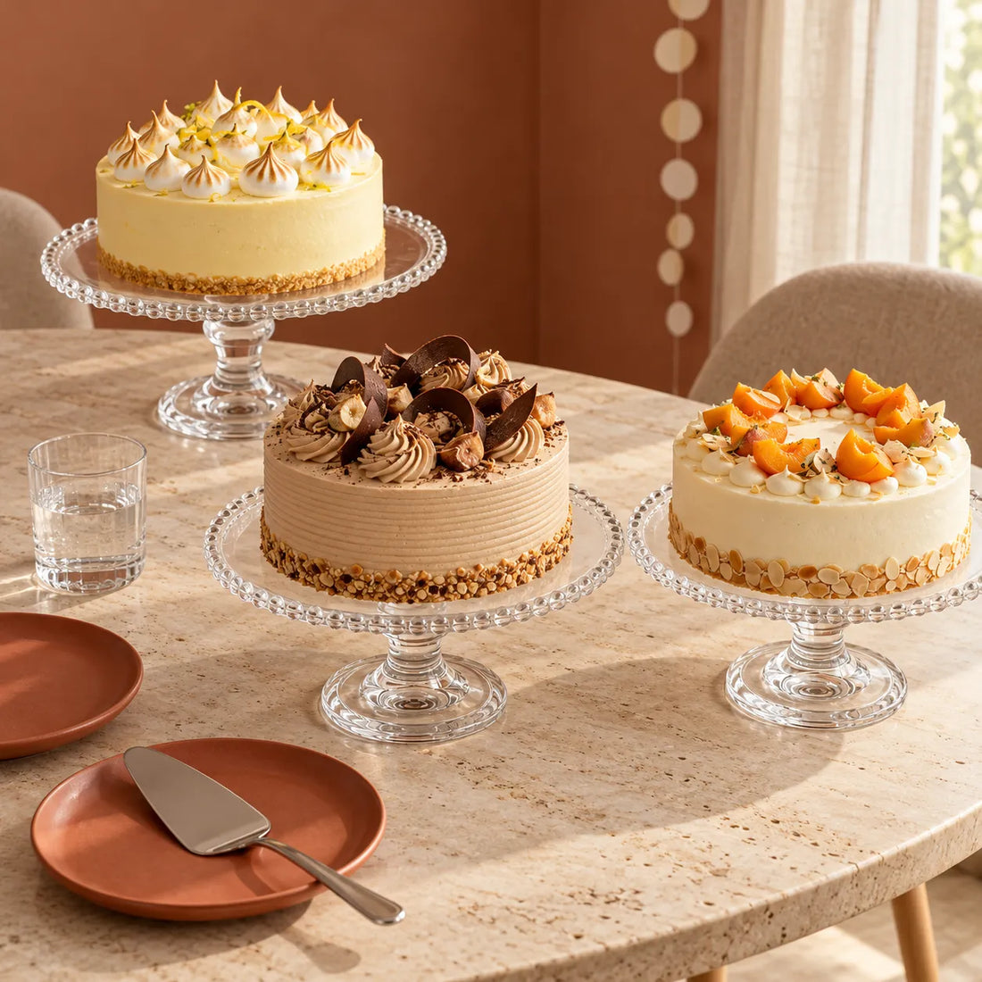 Présentoir à Gâteau En Verre unique