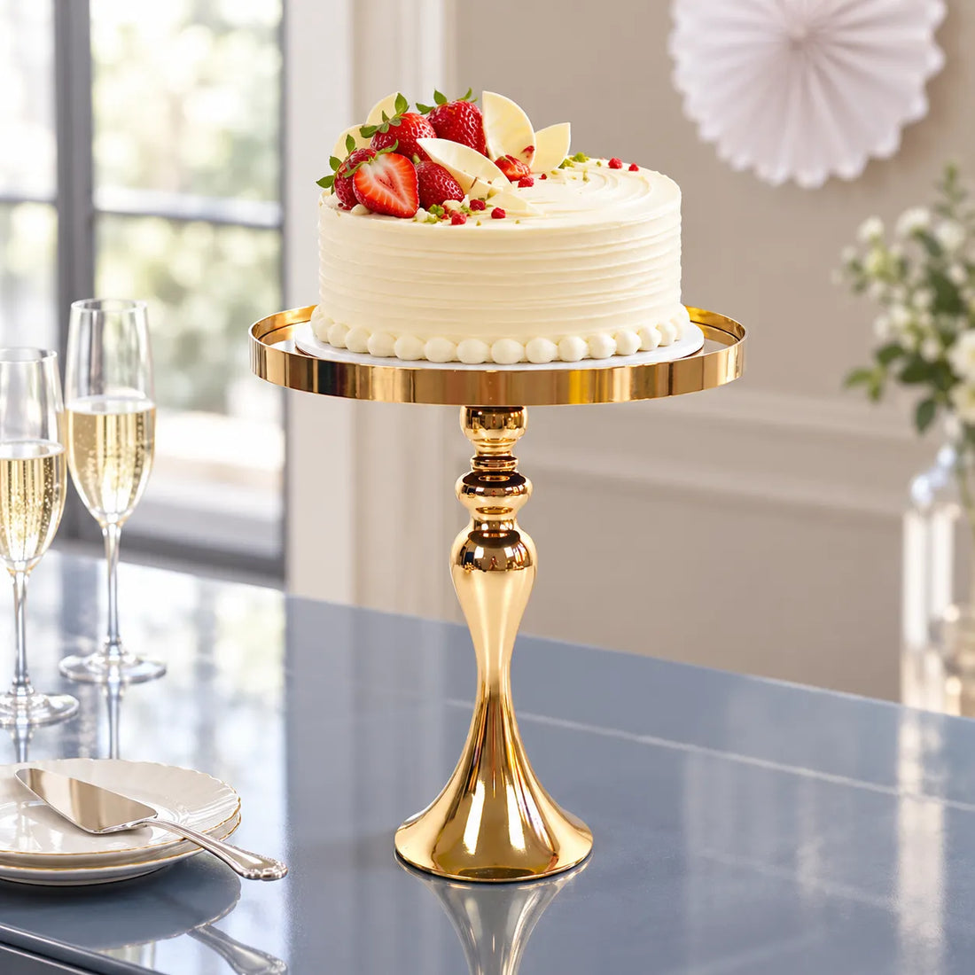 Présentoir à Gâteau Or à Pieds classe