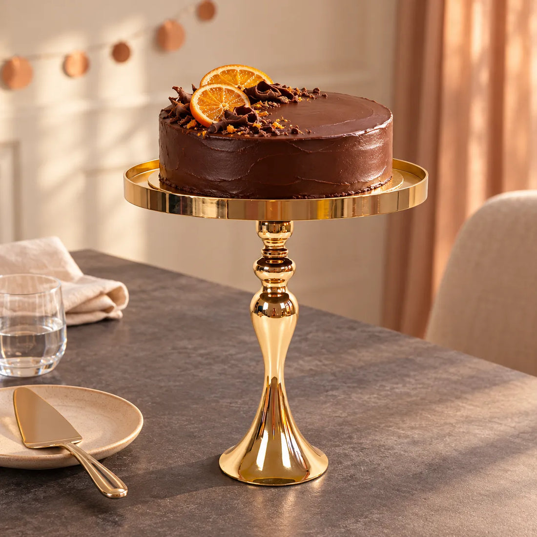 Présentoir à Gâteau Or à Pieds luxe