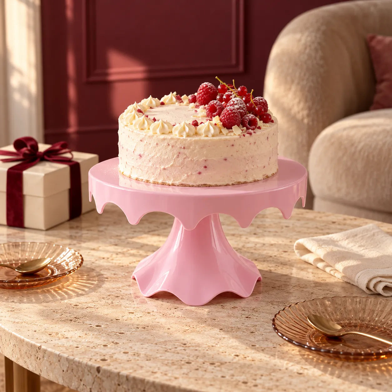 Présentoir à Gâteau Rose Tendre chic