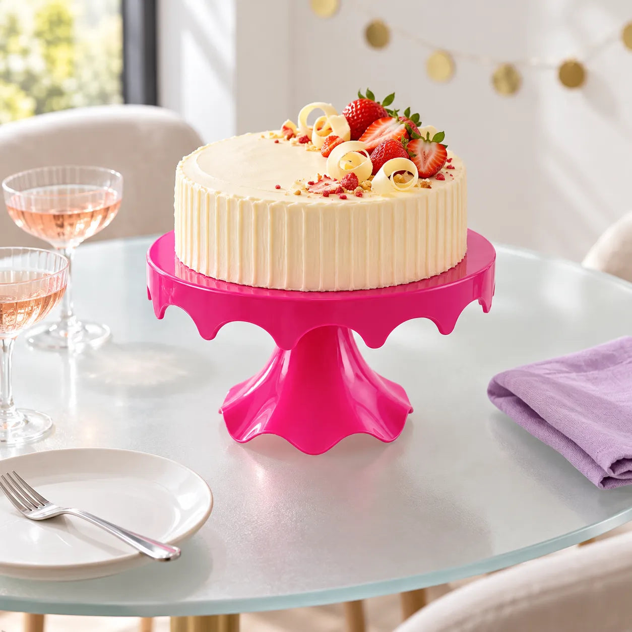 Présentoir à Gâteau Rose joyeux