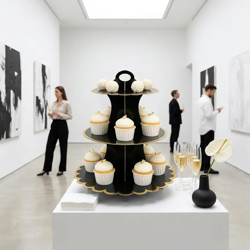 Présentoir à cupcake Noir en Carton Cool