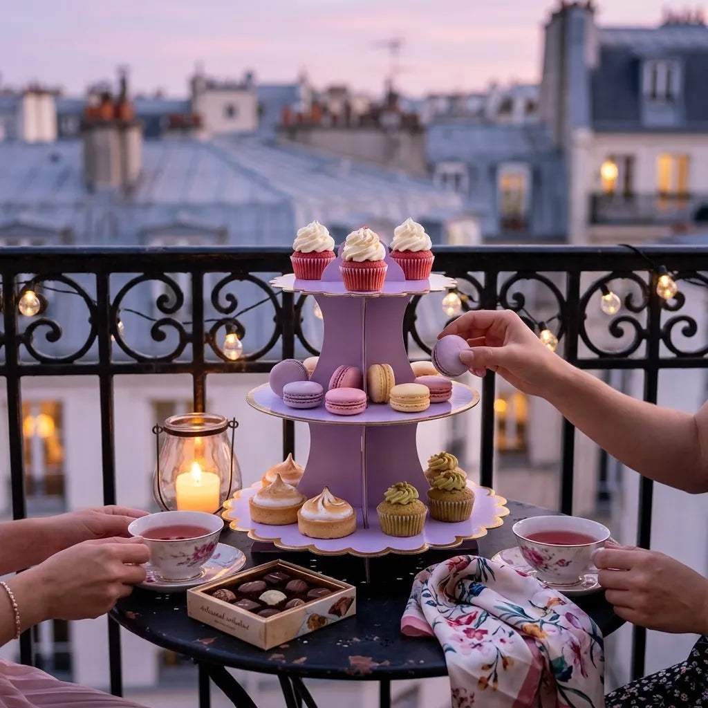 Présentoir à cupcake Violet en Carton Cool